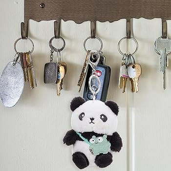 パンダドール キーホルダー付き 黒と白 SKULLPANDA Lazy Panda スカルパンダ ぬいぐるみペンダントの